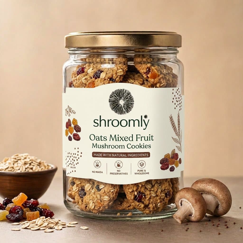Oats Mixed Fruit Mushroom Cookies