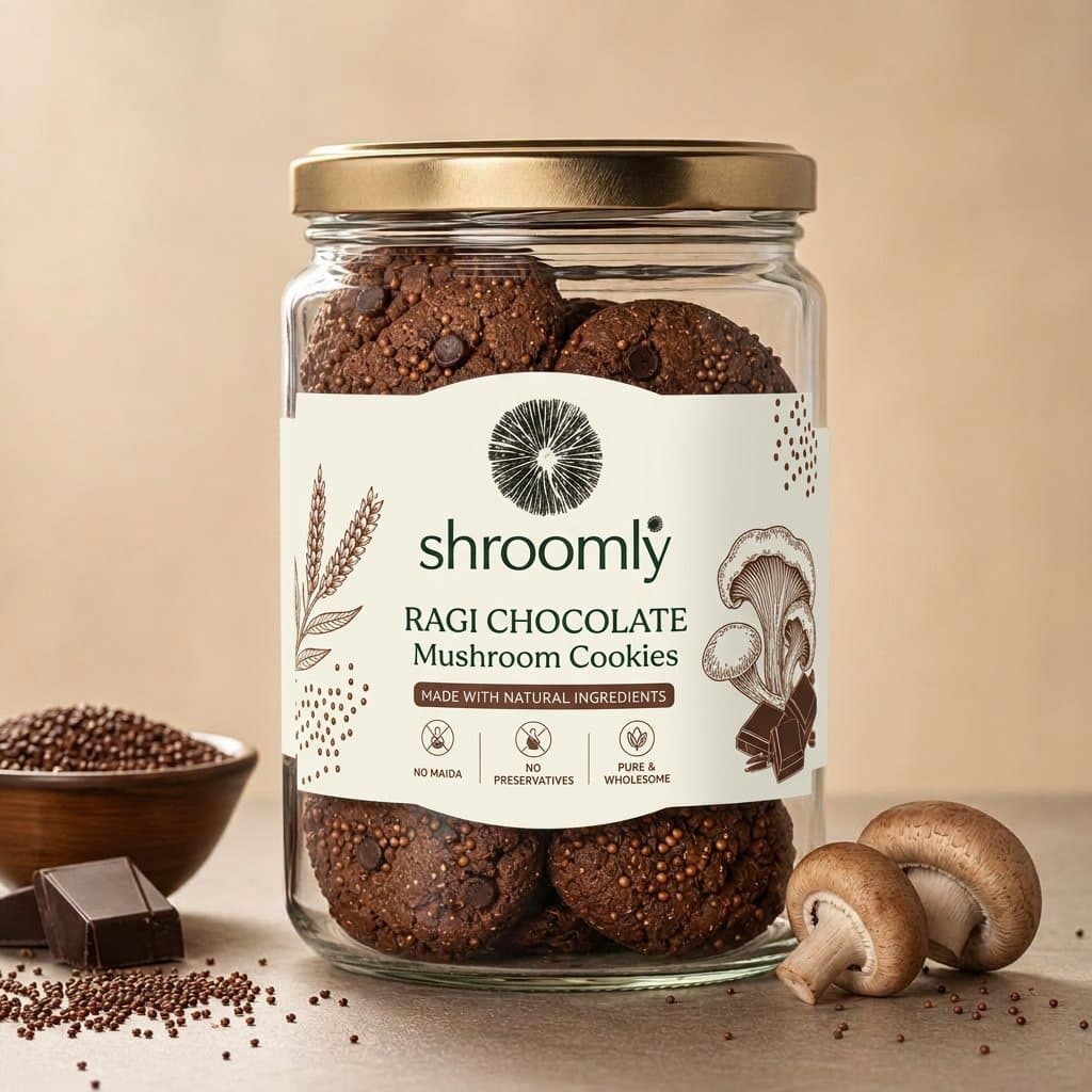Ragi Chocolate Mushroom Cookies