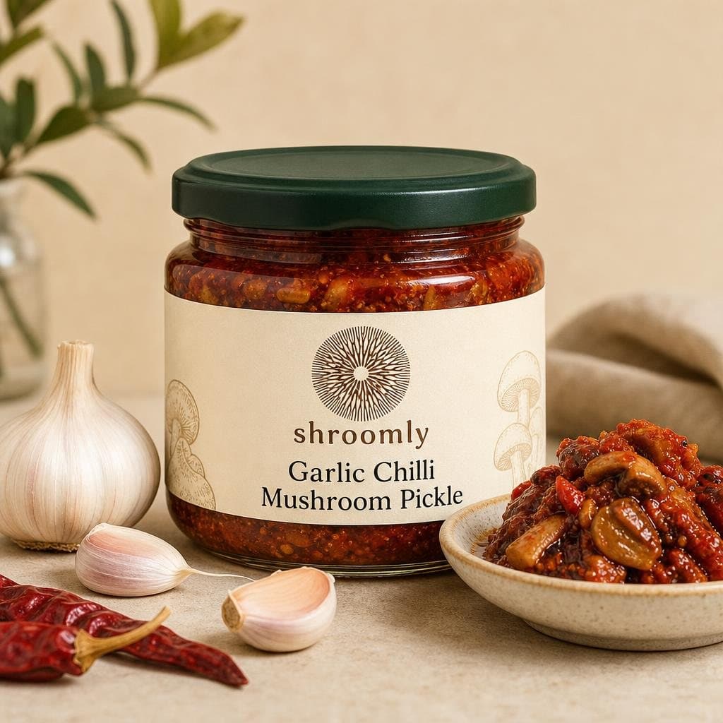 Garlic Chilli Mushroom Pickle